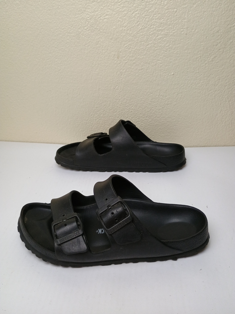 Birkenstock Arizona Unisex W-7 M-5Black Double Buckle EVA Slide Sandals